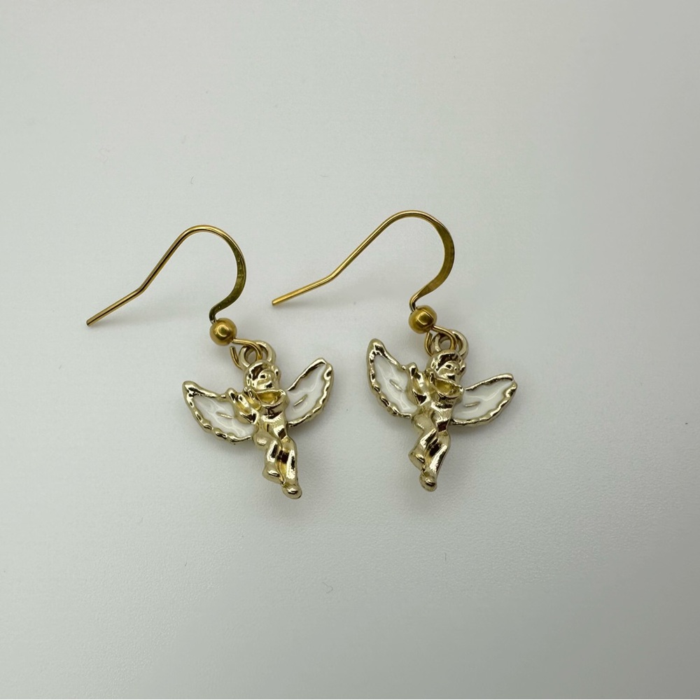 Gold Angel Wing Earrings